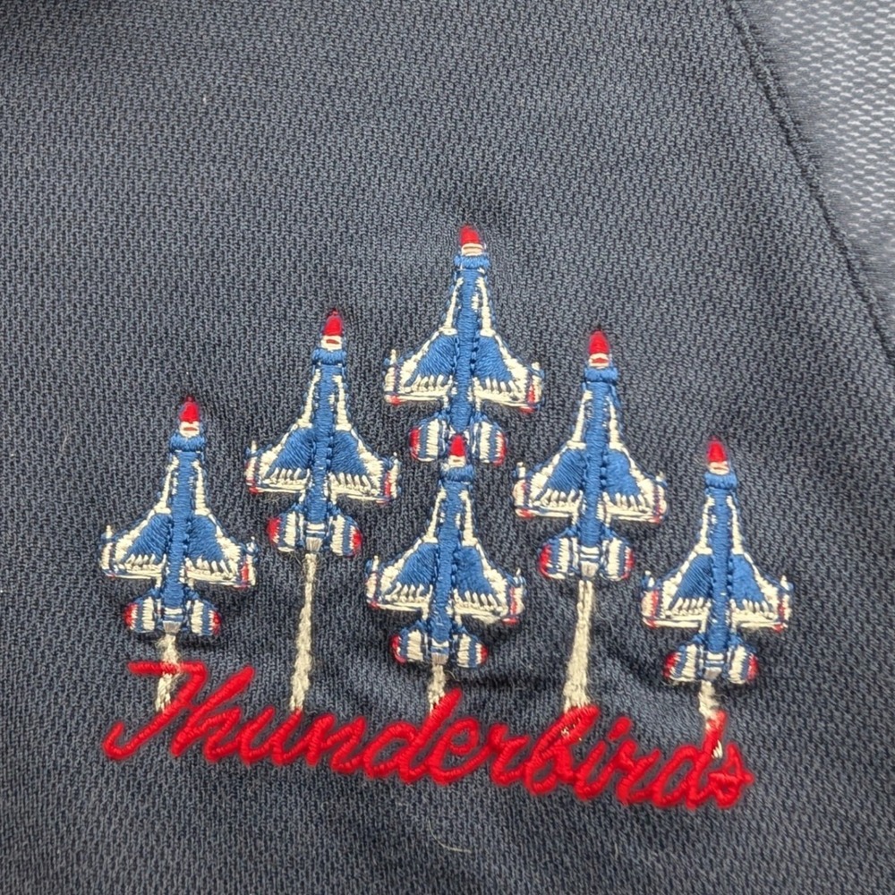 Air Force USAF Thunderbirds Polo Shirt Navy Blue Pacific Fleet Aviation Men 2XL
